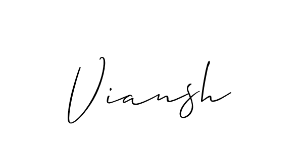 It looks lik you need a new signature style for name Viansh. Design unique handwritten (Allison_Script) signature with our free signature maker in just a few clicks. Viansh signature style 2 images and pictures png