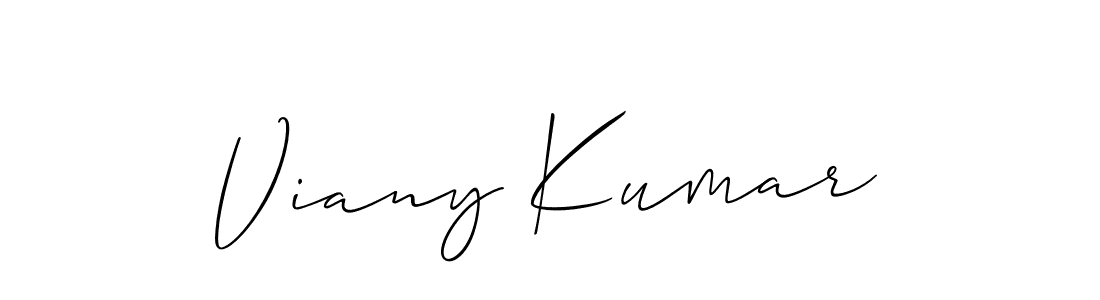 Create a beautiful signature design for name Viany Kumar. With this signature (Allison_Script) fonts, you can make a handwritten signature for free. Viany Kumar signature style 2 images and pictures png