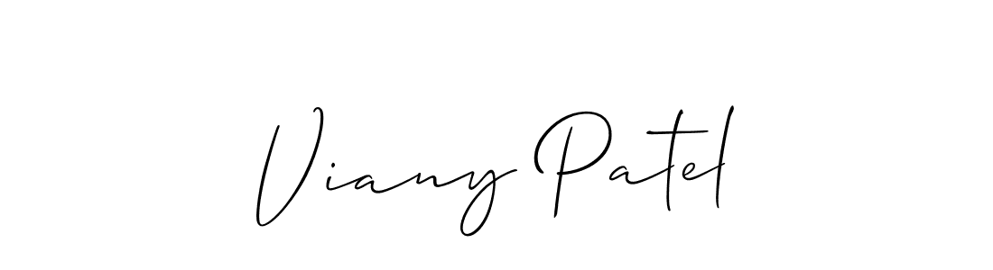 How to make Viany Patel signature? Allison_Script is a professional autograph style. Create handwritten signature for Viany Patel name. Viany Patel signature style 2 images and pictures png