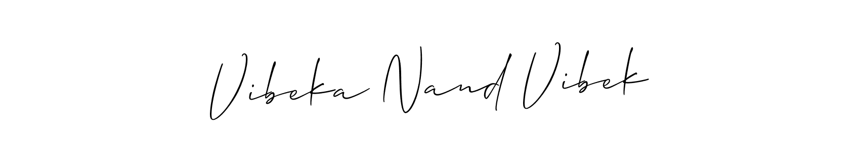 Use a signature maker to create a handwritten signature online. With this signature software, you can design (Allison_Script) your own signature for name Vibeka Nand Vibek. Vibeka Nand Vibek signature style 2 images and pictures png