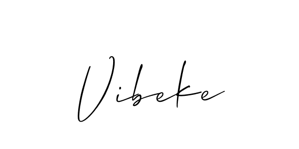 Create a beautiful signature design for name Vibeke. With this signature (Allison_Script) fonts, you can make a handwritten signature for free. Vibeke signature style 2 images and pictures png