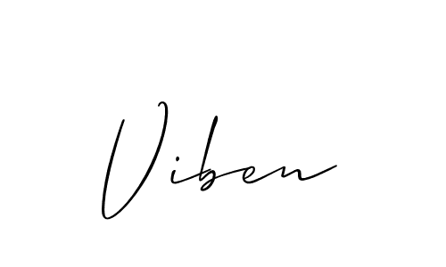 Make a beautiful signature design for name Viben. With this signature (Allison_Script) style, you can create a handwritten signature for free. Viben signature style 2 images and pictures png