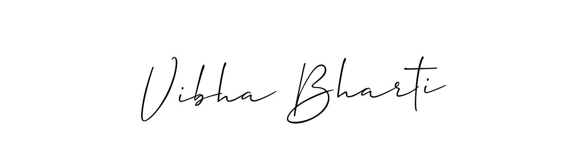 Also You can easily find your signature by using the search form. We will create Vibha Bharti name handwritten signature images for you free of cost using Allison_Script sign style. Vibha Bharti signature style 2 images and pictures png