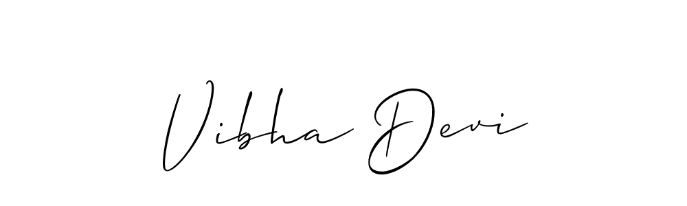 Create a beautiful signature design for name Vibha Devi. With this signature (Allison_Script) fonts, you can make a handwritten signature for free. Vibha Devi signature style 2 images and pictures png
