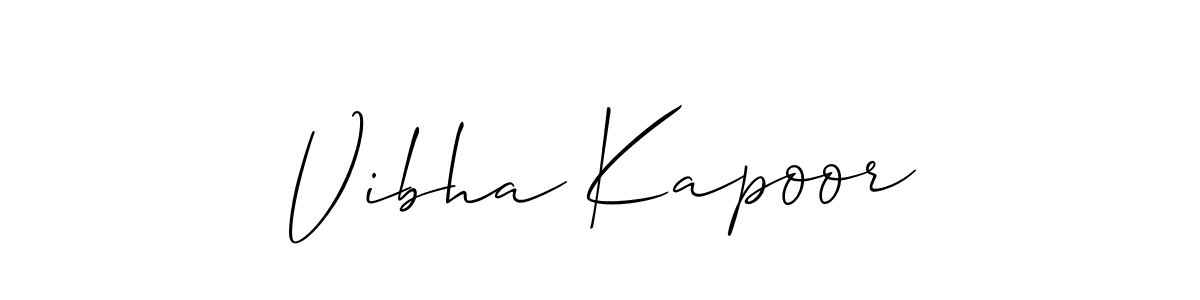 Make a short Vibha Kapoor signature style. Manage your documents anywhere anytime using Allison_Script. Create and add eSignatures, submit forms, share and send files easily. Vibha Kapoor signature style 2 images and pictures png