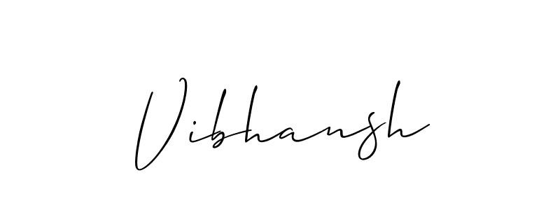 Use a signature maker to create a handwritten signature online. With this signature software, you can design (Allison_Script) your own signature for name Vibhansh. Vibhansh signature style 2 images and pictures png