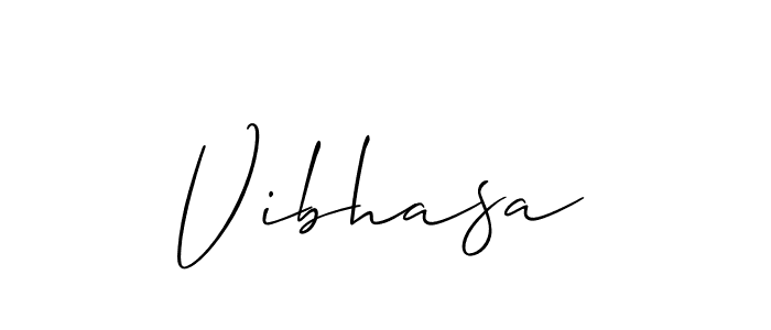 Create a beautiful signature design for name Vibhasa. With this signature (Allison_Script) fonts, you can make a handwritten signature for free. Vibhasa signature style 2 images and pictures png