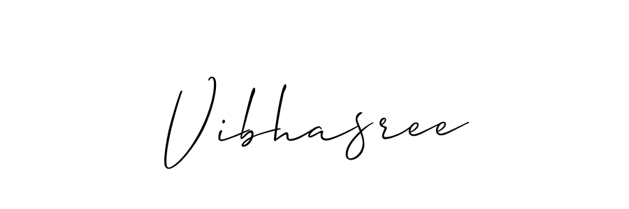 It looks lik you need a new signature style for name Vibhasree. Design unique handwritten (Allison_Script) signature with our free signature maker in just a few clicks. Vibhasree signature style 2 images and pictures png
