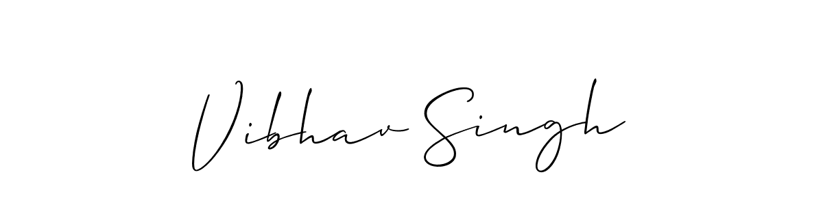 The best way (Allison_Script) to make a short signature is to pick only two or three words in your name. The name Vibhav Singh include a total of six letters. For converting this name. Vibhav Singh signature style 2 images and pictures png