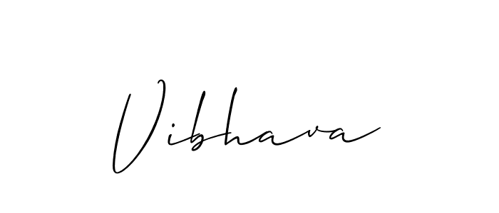 Design your own signature with our free online signature maker. With this signature software, you can create a handwritten (Allison_Script) signature for name Vibhava. Vibhava signature style 2 images and pictures png