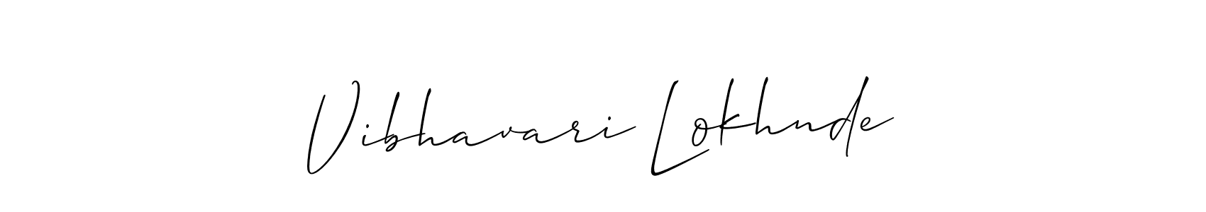 How to make Vibhavari Lokhnde name signature. Use Allison_Script style for creating short signs online. This is the latest handwritten sign. Vibhavari Lokhnde signature style 2 images and pictures png