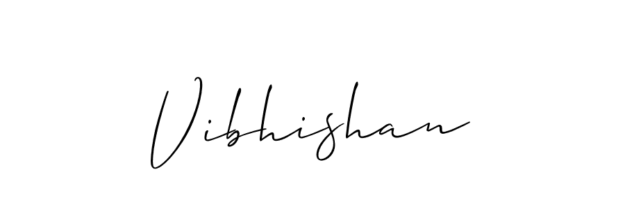 Make a beautiful signature design for name Vibhishan. With this signature (Allison_Script) style, you can create a handwritten signature for free. Vibhishan signature style 2 images and pictures png