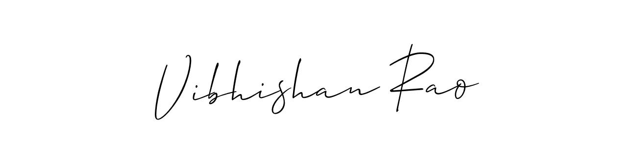 Create a beautiful signature design for name Vibhishan Rao. With this signature (Allison_Script) fonts, you can make a handwritten signature for free. Vibhishan Rao signature style 2 images and pictures png