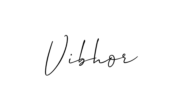 Also we have Vibhor name is the best signature style. Create professional handwritten signature collection using Allison_Script autograph style. Vibhor signature style 2 images and pictures png