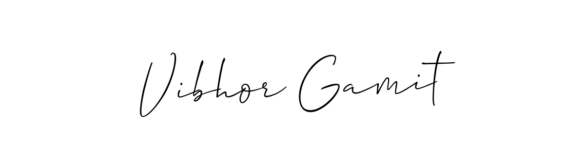 Vibhor Gamit stylish signature style. Best Handwritten Sign (Allison_Script) for my name. Handwritten Signature Collection Ideas for my name Vibhor Gamit. Vibhor Gamit signature style 2 images and pictures png