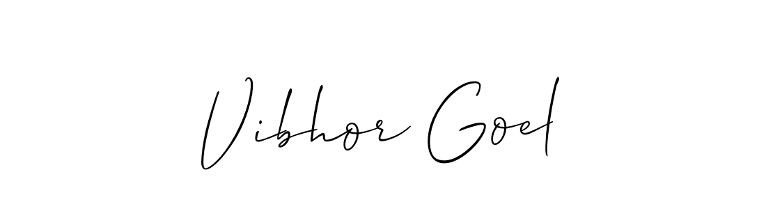Allison_Script is a professional signature style that is perfect for those who want to add a touch of class to their signature. It is also a great choice for those who want to make their signature more unique. Get Vibhor Goel name to fancy signature for free. Vibhor Goel signature style 2 images and pictures png