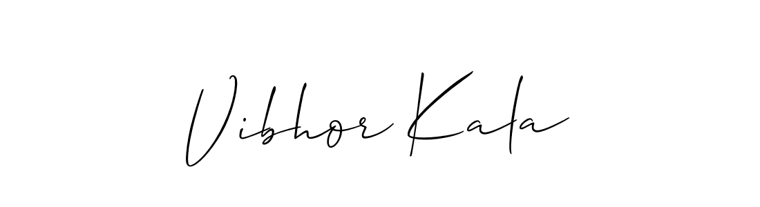 Make a beautiful signature design for name Vibhor Kala. With this signature (Allison_Script) style, you can create a handwritten signature for free. Vibhor Kala signature style 2 images and pictures png