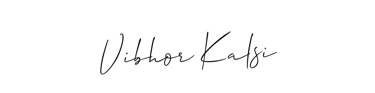 How to make Vibhor Kalsi name signature. Use Allison_Script style for creating short signs online. This is the latest handwritten sign. Vibhor Kalsi signature style 2 images and pictures png