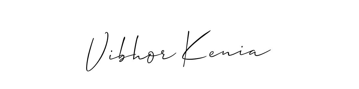 It looks lik you need a new signature style for name Vibhor Kenia. Design unique handwritten (Allison_Script) signature with our free signature maker in just a few clicks. Vibhor Kenia signature style 2 images and pictures png