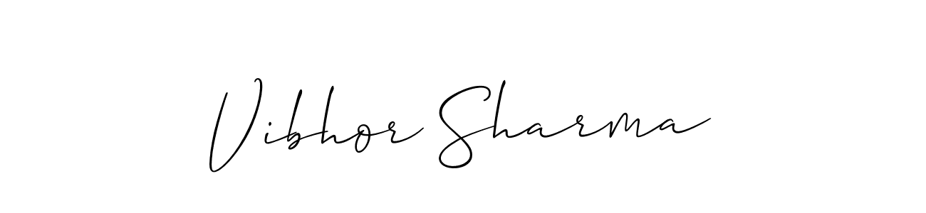 Vibhor Sharma stylish signature style. Best Handwritten Sign (Allison_Script) for my name. Handwritten Signature Collection Ideas for my name Vibhor Sharma. Vibhor Sharma signature style 2 images and pictures png