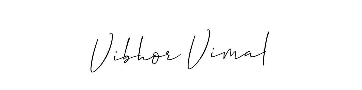 It looks lik you need a new signature style for name Vibhor Vimal. Design unique handwritten (Allison_Script) signature with our free signature maker in just a few clicks. Vibhor Vimal signature style 2 images and pictures png