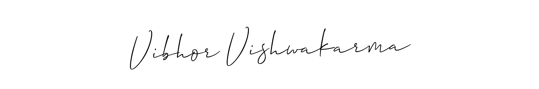 Create a beautiful signature design for name Vibhor Vishwakarma. With this signature (Allison_Script) fonts, you can make a handwritten signature for free. Vibhor Vishwakarma signature style 2 images and pictures png