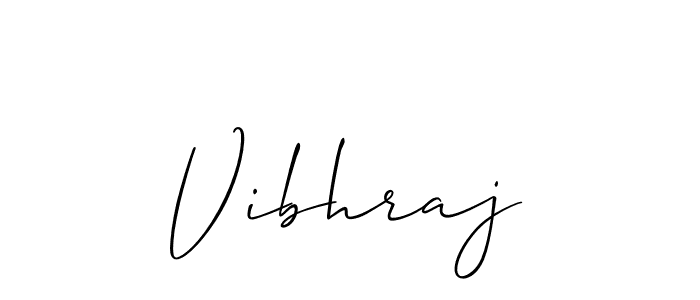 Create a beautiful signature design for name Vibhraj. With this signature (Allison_Script) fonts, you can make a handwritten signature for free. Vibhraj signature style 2 images and pictures png