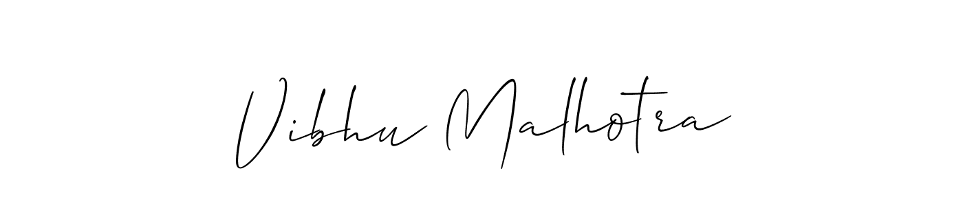 Make a beautiful signature design for name Vibhu Malhotra. With this signature (Allison_Script) style, you can create a handwritten signature for free. Vibhu Malhotra signature style 2 images and pictures png