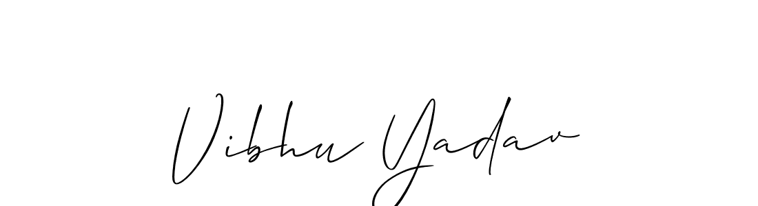 if you are searching for the best signature style for your name Vibhu Yadav. so please give up your signature search. here we have designed multiple signature styles  using Allison_Script. Vibhu Yadav signature style 2 images and pictures png