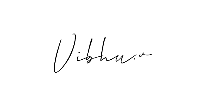 You should practise on your own different ways (Allison_Script) to write your name (Vibhu.v) in signature. don't let someone else do it for you. Vibhu.v signature style 2 images and pictures png