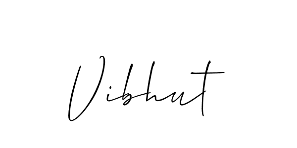 if you are searching for the best signature style for your name Vibhut. so please give up your signature search. here we have designed multiple signature styles  using Allison_Script. Vibhut signature style 2 images and pictures png