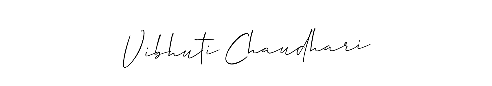 Make a beautiful signature design for name Vibhuti Chaudhari. With this signature (Allison_Script) style, you can create a handwritten signature for free. Vibhuti Chaudhari signature style 2 images and pictures png