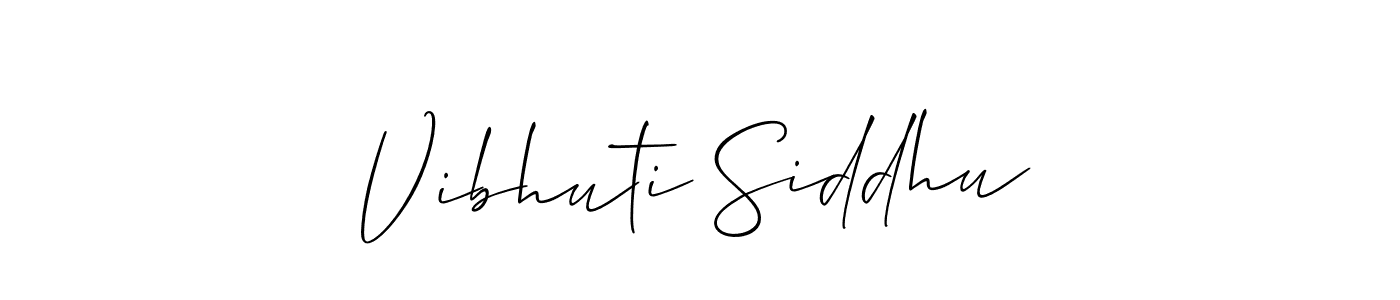 Make a beautiful signature design for name Vibhuti Siddhu. With this signature (Allison_Script) style, you can create a handwritten signature for free. Vibhuti Siddhu signature style 2 images and pictures png