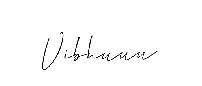 How to make Vibhuuu signature? Allison_Script is a professional autograph style. Create handwritten signature for Vibhuuu name. Vibhuuu signature style 2 images and pictures png