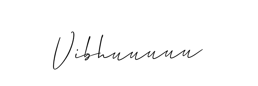 How to make Vibhuuuuu name signature. Use Allison_Script style for creating short signs online. This is the latest handwritten sign. Vibhuuuuu signature style 2 images and pictures png