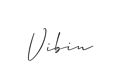 Make a beautiful signature design for name Vibin. With this signature (Allison_Script) style, you can create a handwritten signature for free. Vibin signature style 2 images and pictures png