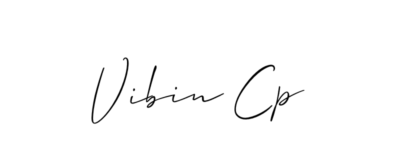 How to make Vibin Cp signature? Allison_Script is a professional autograph style. Create handwritten signature for Vibin Cp name. Vibin Cp signature style 2 images and pictures png