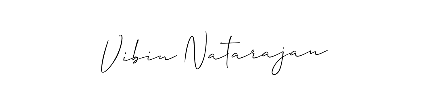 Vibin Natarajan stylish signature style. Best Handwritten Sign (Allison_Script) for my name. Handwritten Signature Collection Ideas for my name Vibin Natarajan. Vibin Natarajan signature style 2 images and pictures png