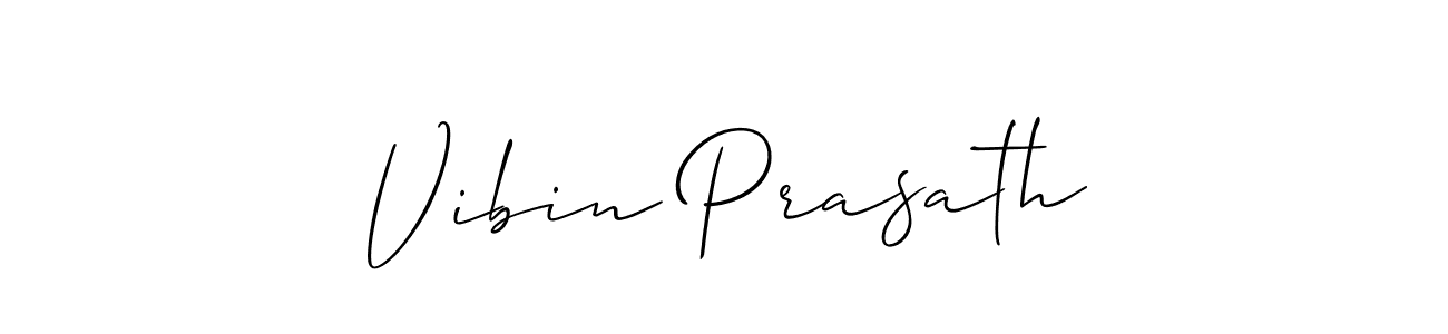 How to make Vibin Prasath name signature. Use Allison_Script style for creating short signs online. This is the latest handwritten sign. Vibin Prasath signature style 2 images and pictures png