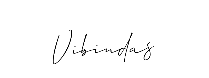 The best way (Allison_Script) to make a short signature is to pick only two or three words in your name. The name Vibindas include a total of six letters. For converting this name. Vibindas signature style 2 images and pictures png