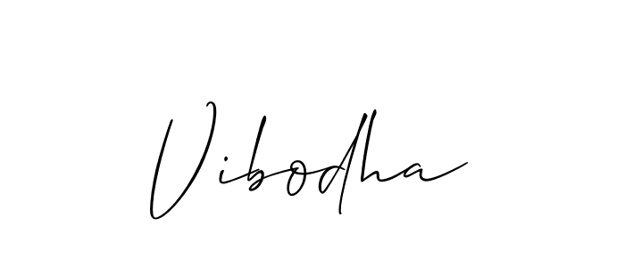 Also we have Vibodha name is the best signature style. Create professional handwritten signature collection using Allison_Script autograph style. Vibodha signature style 2 images and pictures png