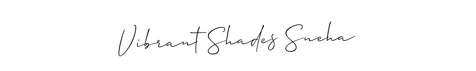 It looks lik you need a new signature style for name Vibrant Shades Sneha. Design unique handwritten (Allison_Script) signature with our free signature maker in just a few clicks. Vibrant Shades Sneha signature style 2 images and pictures png