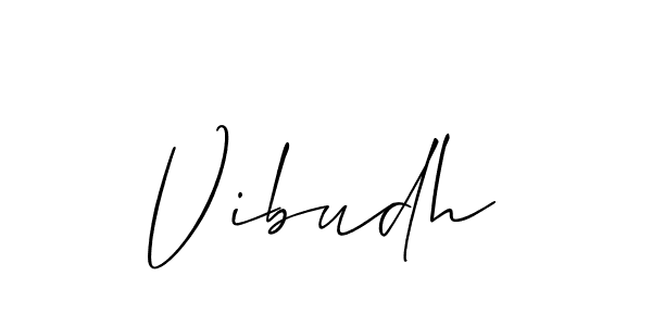 Use a signature maker to create a handwritten signature online. With this signature software, you can design (Allison_Script) your own signature for name Vibudh. Vibudh signature style 2 images and pictures png