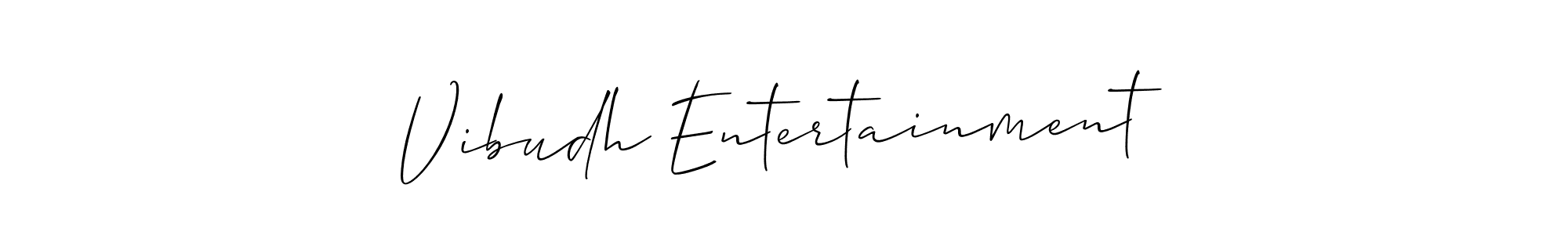 How to Draw Vibudh Entertainment signature style? Allison_Script is a latest design signature styles for name Vibudh Entertainment. Vibudh Entertainment signature style 2 images and pictures png