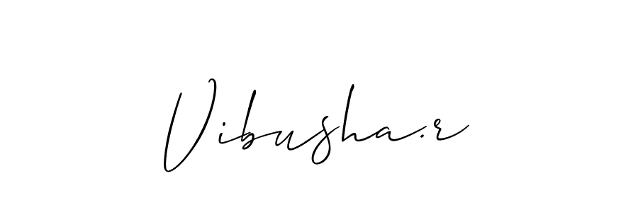 Also we have Vibusha.r name is the best signature style. Create professional handwritten signature collection using Allison_Script autograph style. Vibusha.r signature style 2 images and pictures png