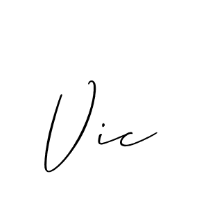 Design your own signature with our free online signature maker. With this signature software, you can create a handwritten (Allison_Script) signature for name Vic. Vic signature style 2 images and pictures png