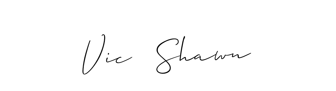 Design your own signature with our free online signature maker. With this signature software, you can create a handwritten (Allison_Script) signature for name Vic   Shawn. Vic   Shawn signature style 2 images and pictures png