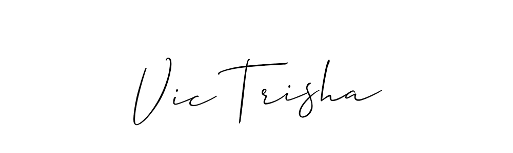 It looks lik you need a new signature style for name Vic Trisha. Design unique handwritten (Allison_Script) signature with our free signature maker in just a few clicks. Vic Trisha signature style 2 images and pictures png