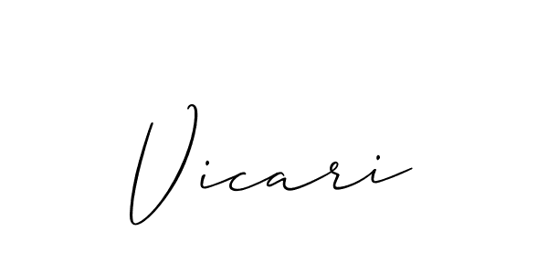 You should practise on your own different ways (Allison_Script) to write your name (Vicari) in signature. don't let someone else do it for you. Vicari signature style 2 images and pictures png