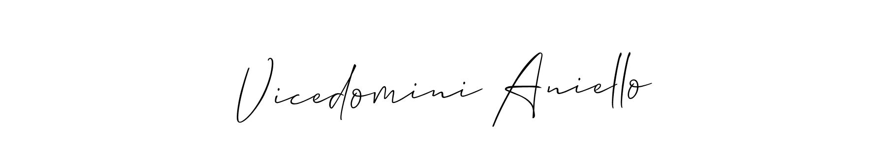 Use a signature maker to create a handwritten signature online. With this signature software, you can design (Allison_Script) your own signature for name Vicedomini Aniello. Vicedomini Aniello signature style 2 images and pictures png